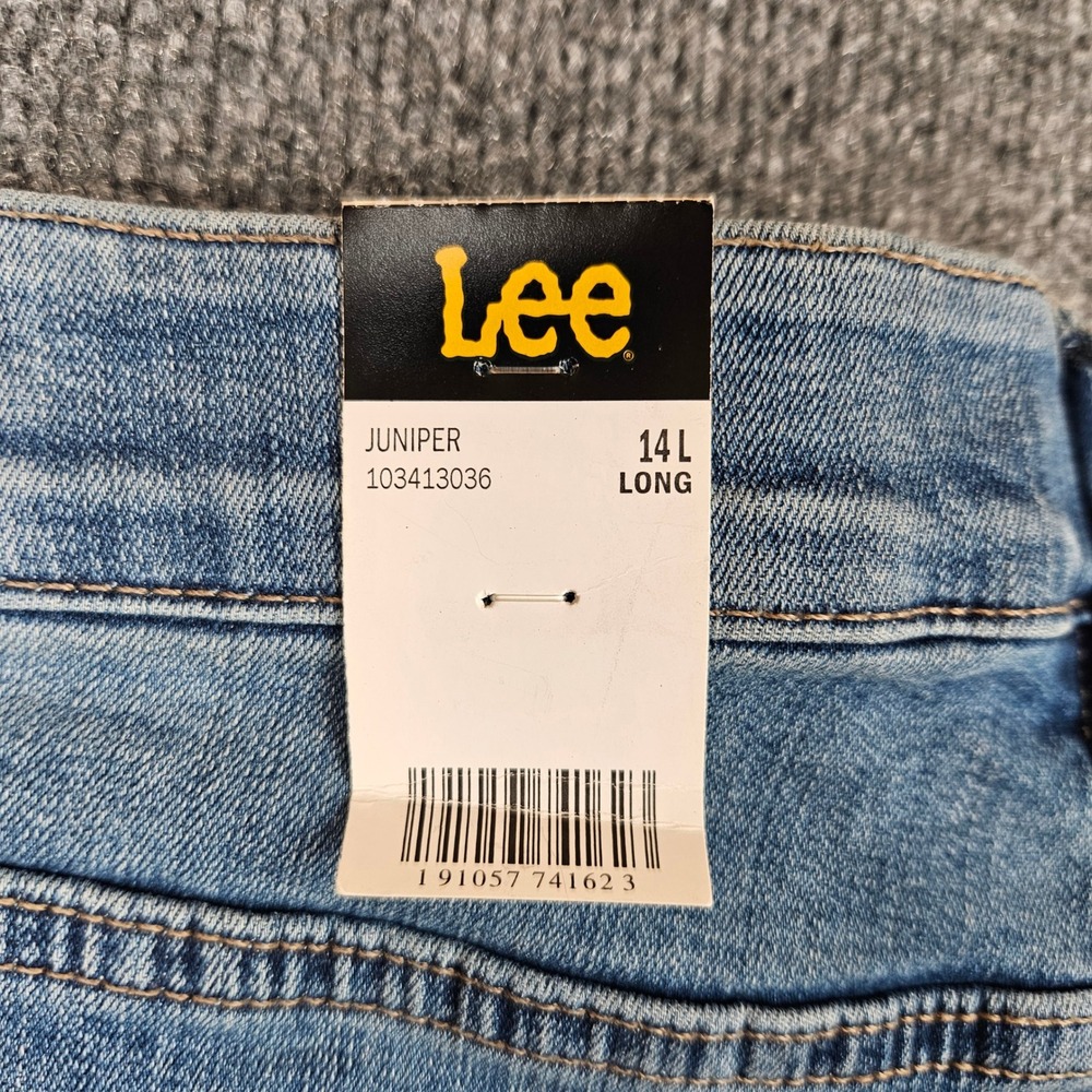 Lee Flex Motion Straight Leg Mid Rise Jeans Womens 14 LONG Ultra Lux Comfort NEW - Picture 10 of 12